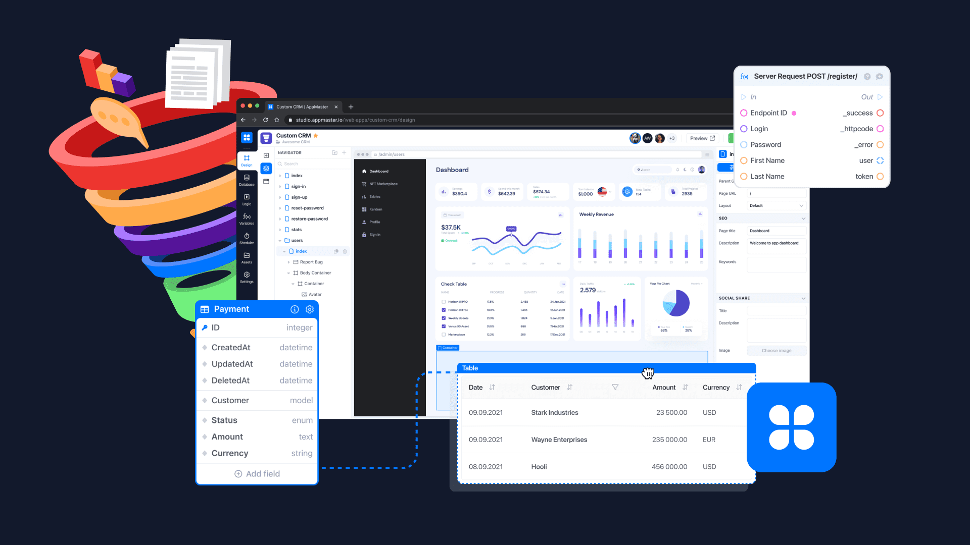 Пошаговое руководство по созданию пользовательской CRM с помощью No-Code |  AppMaster